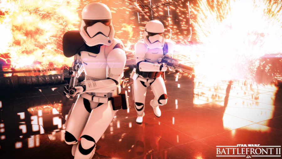 A screenshot of a Stormtrooper in BF2