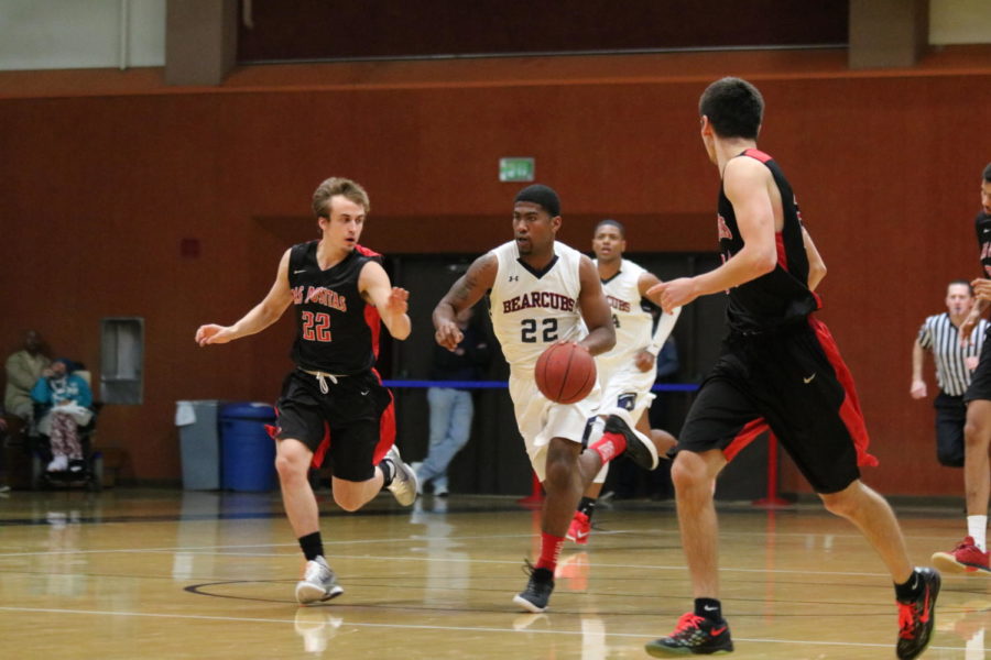 Second-year guard Jordan Graves runs the fast break early in the second half of SRJC's victory.