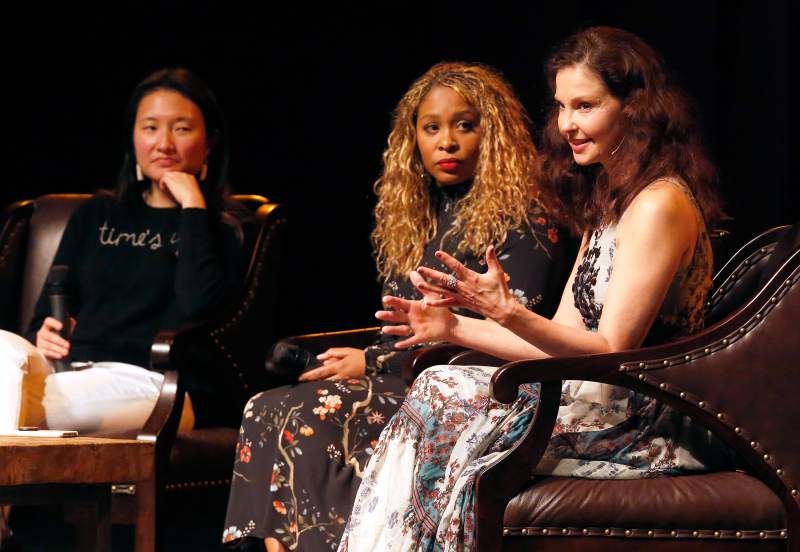 Ashley Judd, Adama Iwu and Lindsay Meyer answered audience question during the Women in Conversation series at the Luther Burbank Center.