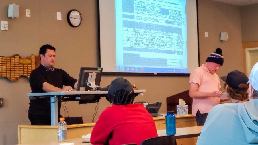 Josh Pinaula (left)  addresses the ICC on April 11.

Courtesy of David Tamayo