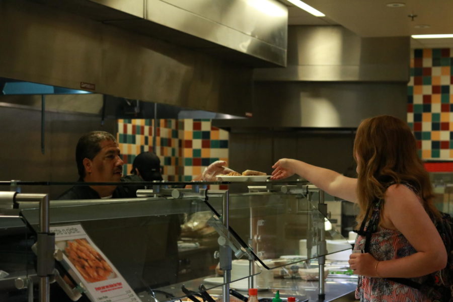 SRJC chef preps and hands-off meal to hungry student.