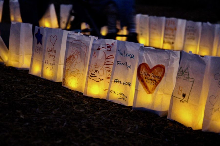 Community decorated flameless luminaries lined the pathway.