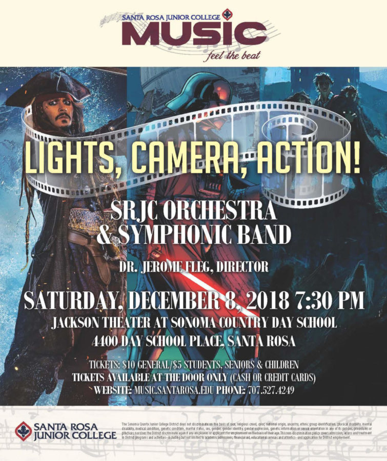 “Lights, Camera, Action!”: SRJC Orchestra & Symphonic Band scores the movies