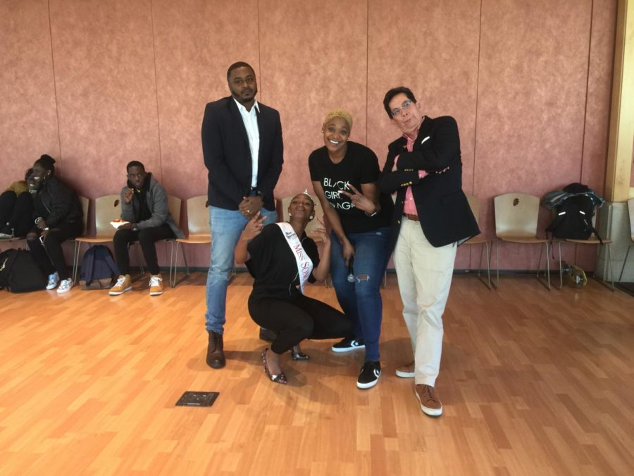 Left to right: Byron Reaves, Coordinator of Student Success Programs on Petaluma Campus; Tyler-Avery Lewis, 23, BSU President & Miss Sonoma County 2018; Regina Mahiri, Administrative Assistant III in the Student Life, Equity and Engagement Department; Dr. Frank Chong, President/Superintendent SRJC