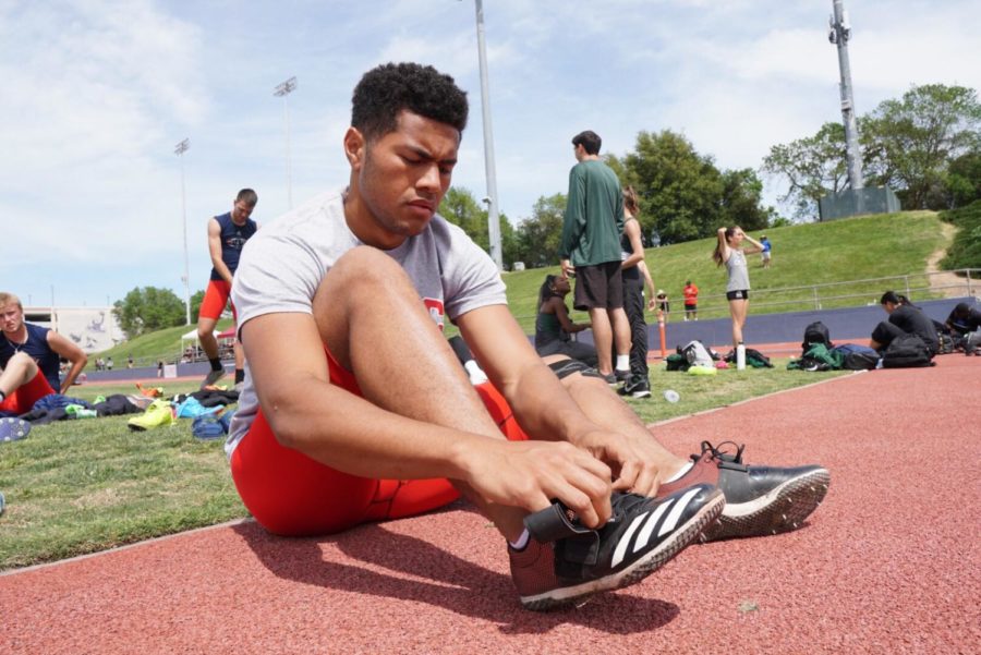 SRJC freshman high-jumper Waisea Jikoiono set the top mark in California with a 6-foot-7.5 inch jump early in March 2019. 