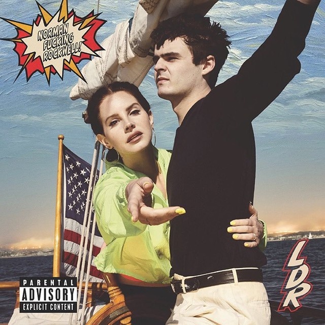 Lana del Ray and Duke Nicholson on the cover of "Norman F*cking Rockwell."