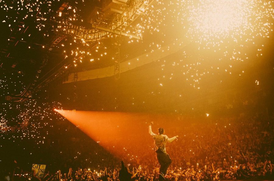 Travis Scott performs in anticipation of, "Look Mom I Can Fly."