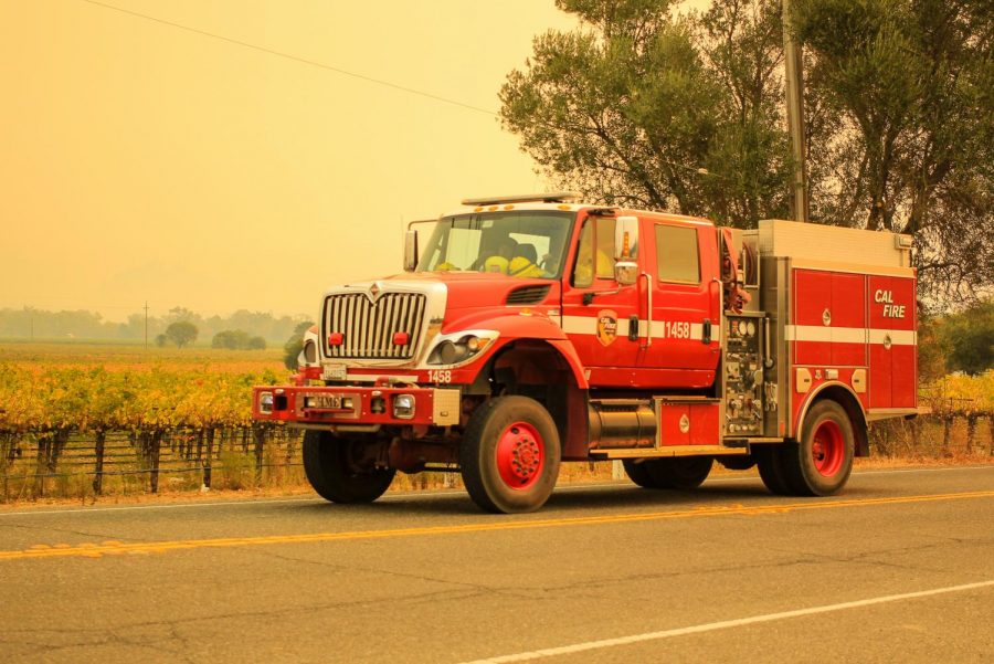 Cal Fire responds to Kincade fire in Geyserville.
