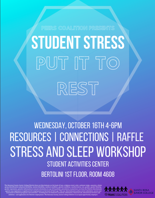 Flyer for Stress and Sleep Workshop.