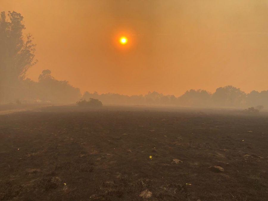 Smoke blocks the sun near the Kincade Fire in late October.