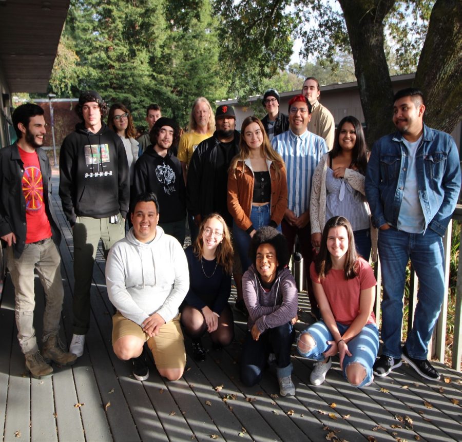 The fall 2019 Oak Leaf staff take a breather from their award-winning newsroom endeavors.