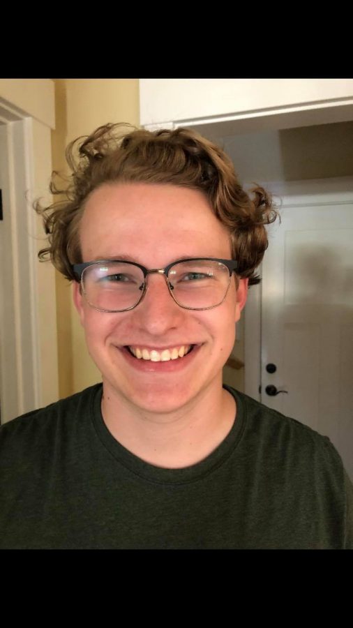 Logan Knowlton after his shelter-in-place-inspired 10-inch chop.