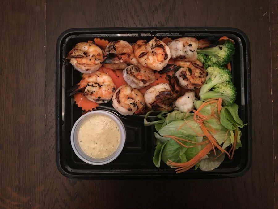 The barbecue shrimp from Lemongrass Thai in Petaluma.