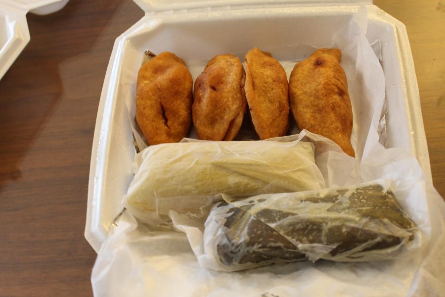 Pupuseria Salvedoreñas'  in Santa Rosa serves corn and chicken tamales, pictured here wrapped in plastic. 