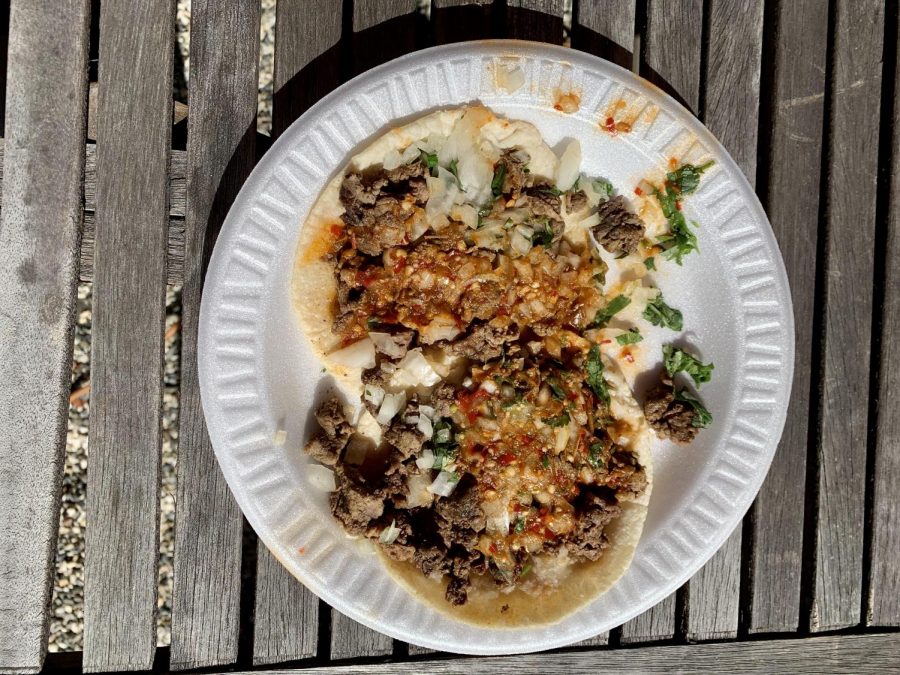 Taqueria Molcajete's tacos de carne asada. 