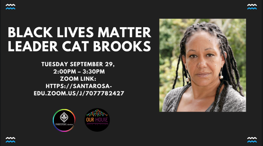 Cat Brooks, leader of Black Lives Matter and self-described “radical activist” with a national profile, spoke to more than 100 Santa Rosa Junior College students Nov. 2 about defunding the police and her history fighting racial injustice.