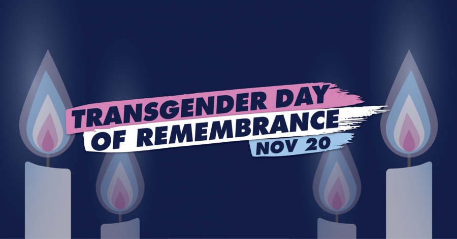 Graphic of candles with text that reads Transgender Day of Remembrance Nov 20
