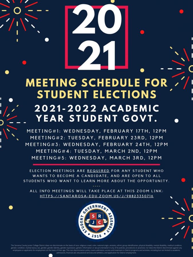 Attendance at one of the last two meetings is required for any student interested in running for elected office. 