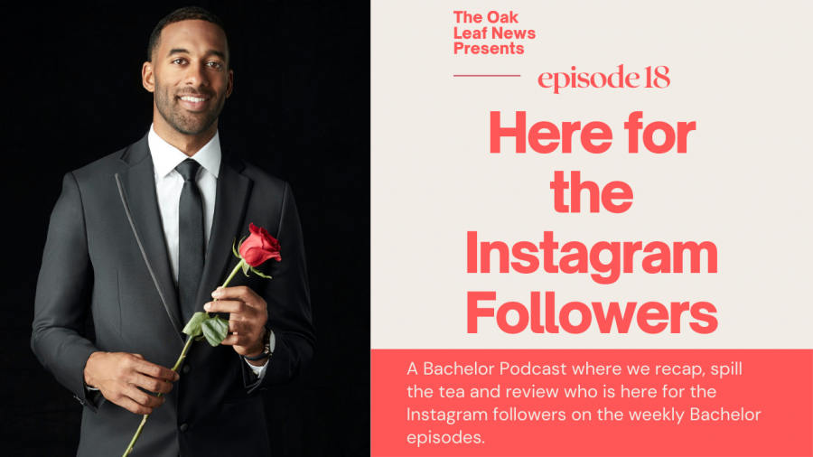 A Youtube thumbnail for Here for the Instagram Followers podcast episode 17. On the left half is a photo of current Bachelor, Matt James, holding a rose.