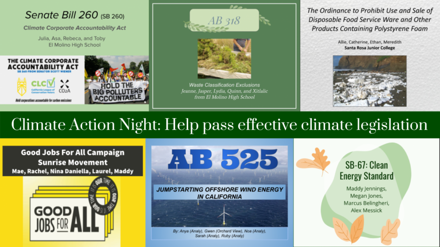 Climate Action Night drew a crowd of almost 200 April 29 to hear 12 presentations on as many ordinances and bills working their way through California’s legislative process