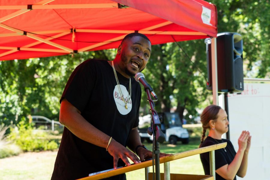 "Today you have the power, Cabinet! Today you have the power, Senate! Today you have the power, Unions! You have the power to take your hands out of your pockets, get your damn knee off my neck and use your power to destroy and dismantle colonial oppressive systems,” SRJC Mentor Coordinator Byron Reaves said.