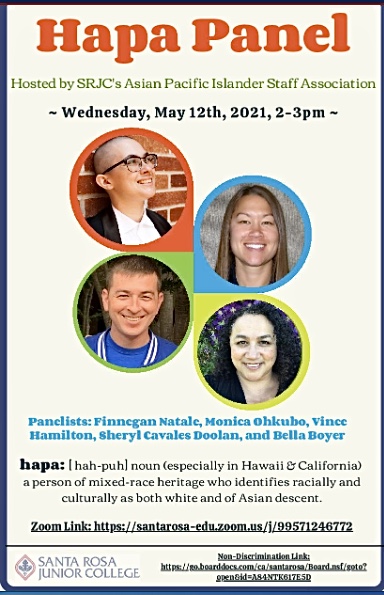 A flyer for a hapa event at Santa Rosa Junior College.