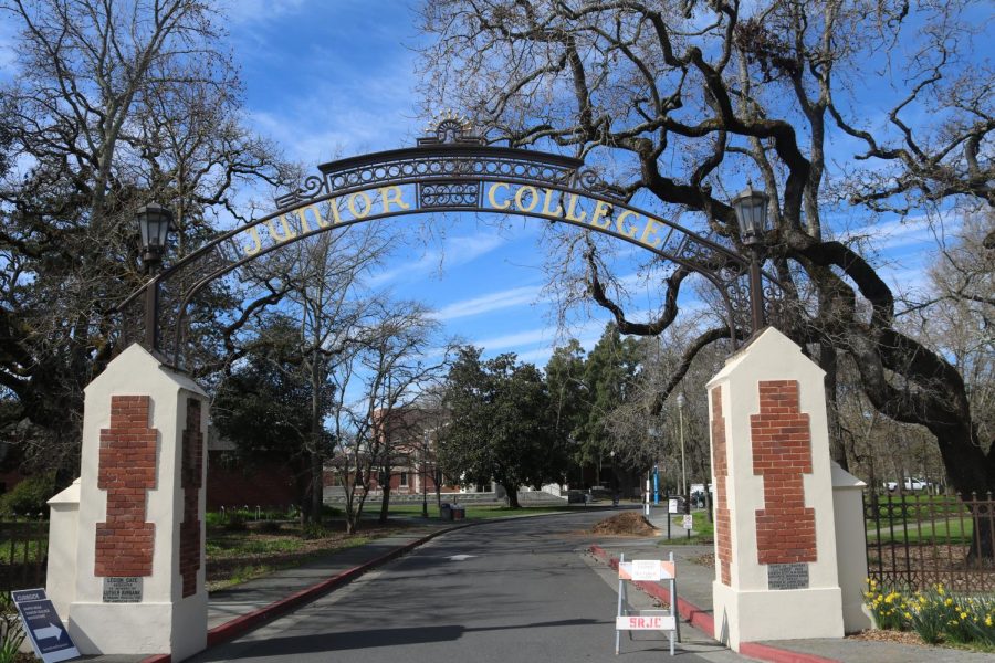 A photo of the front gates of Santa Rosa Junior College.