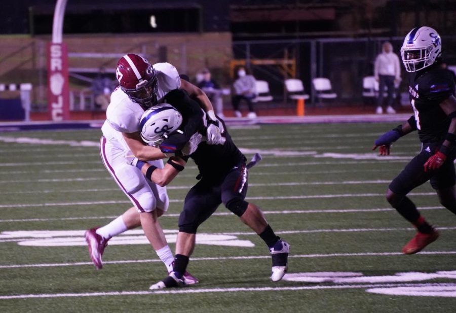 Taylor Bruner (10) attempts to make a return after recovering a blocked kick on Nov. 13 at Bailey Field.