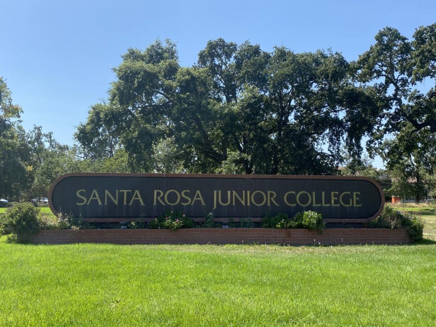 A photo of a sign that says "Santa Rosa Junior College."