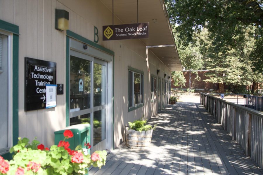 A photo of the exterior of SRJCs The Oak Leaf, a student-run news organization that has been active at SRJC since 1928.