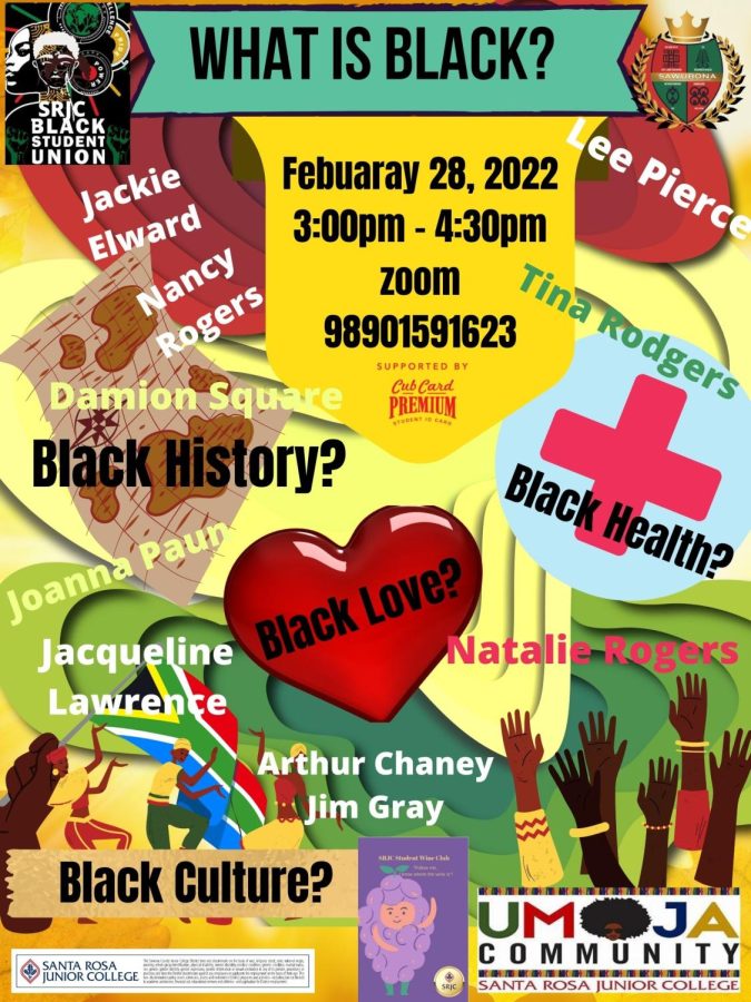 A poster for the Black Student Unions What is Black seminar.