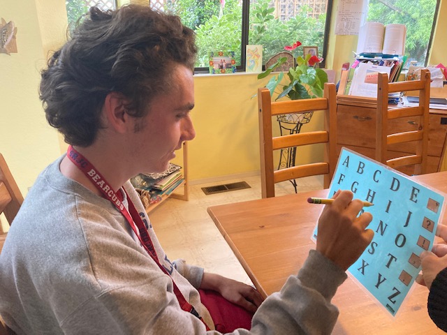 Noah McSweeney, 21, is an unreliably speaking autistic student at Santa Rosa Junior College who uses a letterboard to spell his thoughts. 