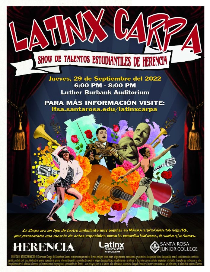 The+Santa+Rosa+Junior+College+Latinx+Faculty+and+Staff+Association+is+presenting+the+college%E2%80%99s+first+ever+student+variety+talent+show%2C+the+Latinx+Carpa%2C+which+shows+Sept.+29+at+the+Luther+Burbank+Auditorium.+