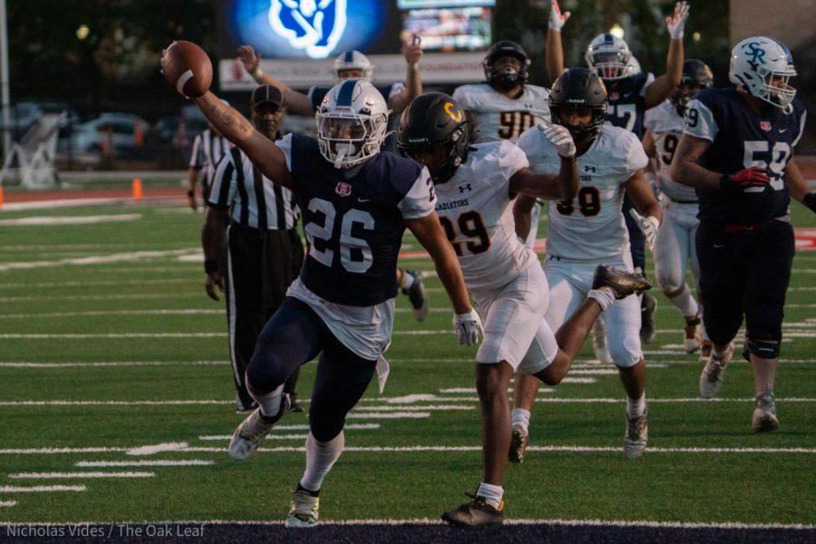 Bear Cubs running back Gavin Lemos marches into the end zone for a touchdown against Chabot on Sept. 24, 2022 in Santa Rosa.