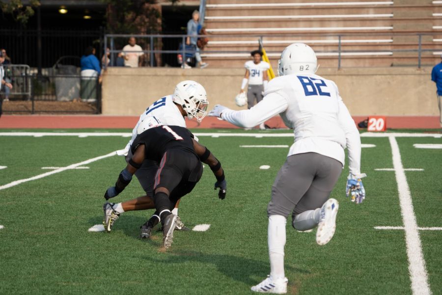 Bear Cub cornerback Gyasi Mattison sacks Modesto quarterback 	Luke Weaver during the first drive of the game on Sept. 10 at Bailey Field.