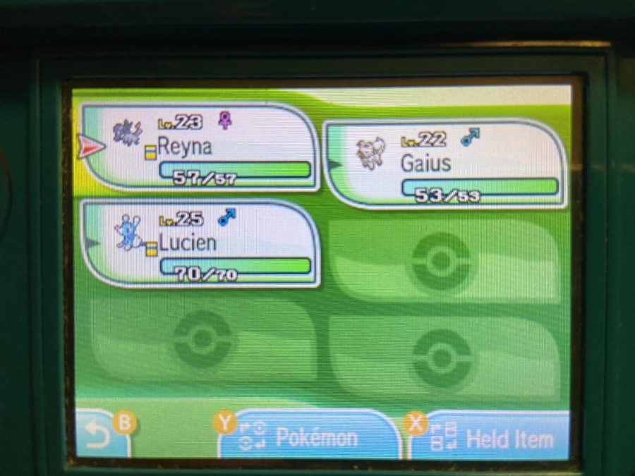 The current team after catching a Salandit on Akala Island while only being able to catch a single Pokémon on each island in "Pokémon Sun."