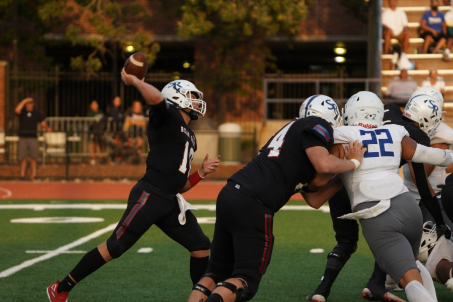 Quarterback Carson Budke throws the lone score for the Bear Cubs, a 81-yard touchdown pass to Andre Duvall in a 15-7 loss vs. Modesto on Sept. 10 at Bailey Field.