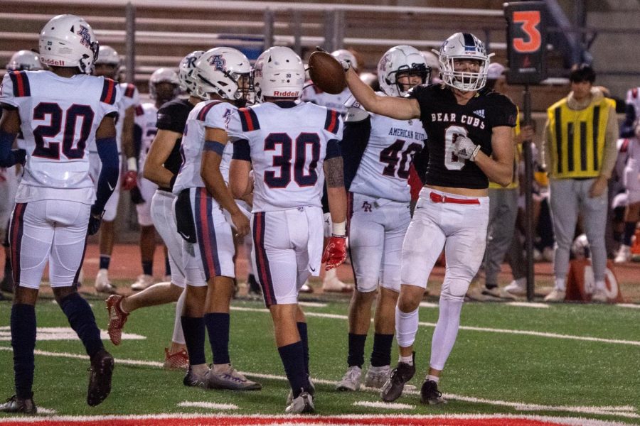 Santa Rosa Junior College wide receiver Cody Davidson signals for a first down after catching a pass from quarterback Santino Chavez on Saturday, Oct. 29, 2022 in Santa Rosa.
