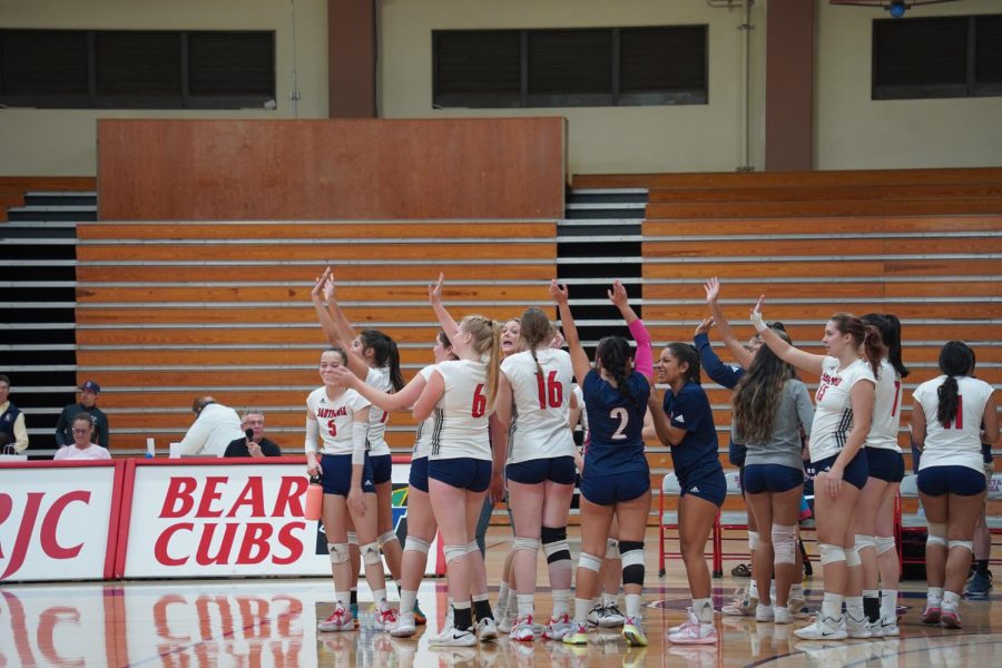 SRJC Bear Cubs wave Cosumnes River College after winning 15-10.