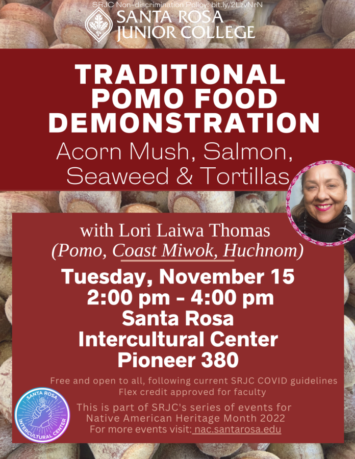SRJC+ethnic+studies+instructor+Lori+Laiwa+Thomas+will+teach+attendees+the+traditional+and+modern+methods+of+harvesting+and+preparing+acorns.