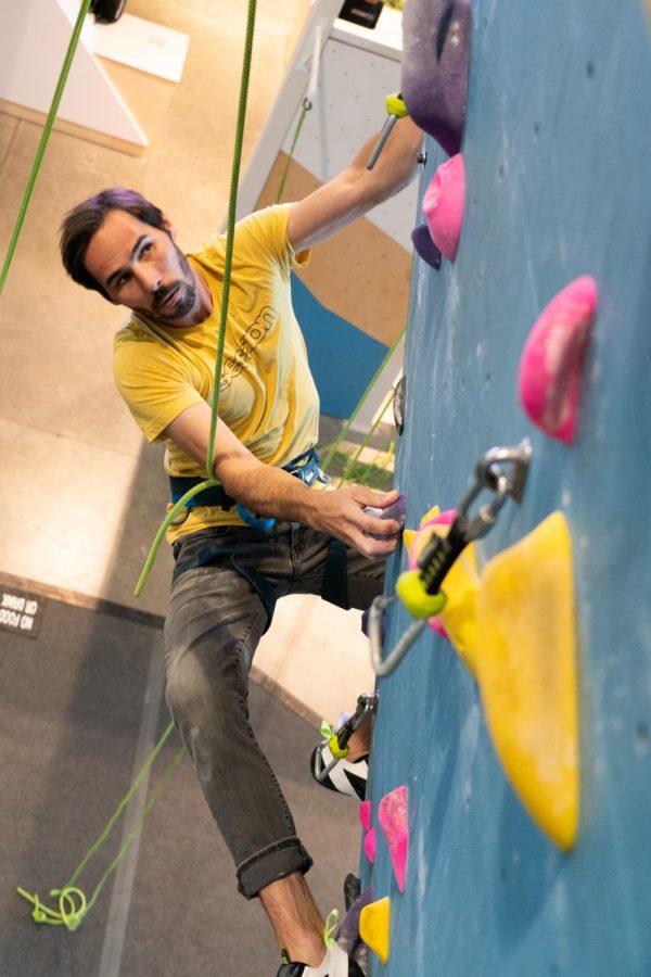 Legendary climber Kevin Jorgeson scales the wall at his new climbing gym, Session, his latest passion after a life spent clinging to natural walls including Yosemite's storied Dawn Wall, which he and his climbing partner, Tommy Caldwell, were the first to summit. 