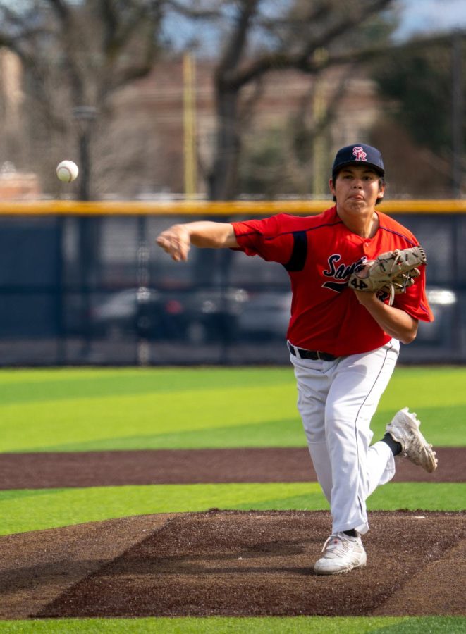 Bear Cubs pitcher Eli Yamanaka throws 2.2 innings during their bullpen-style game against Mission College on Saturday, Feb. 18, 2023 in Santa Rosa.