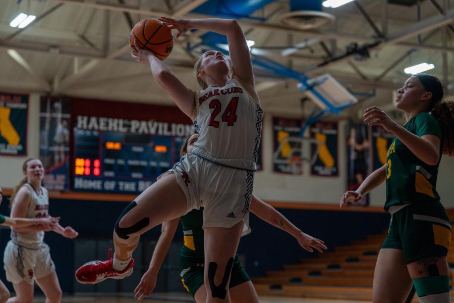 Forward Rose Nevin makes the put-back layup after securing the rebound against Napa Valley on Saturday, Feb. 25 in Santa Rosa.
