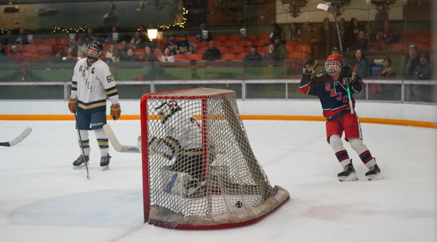 SRJC Polar Bears forward Toby Petrus completes another hat trick against the UC Davis Aggies Jan. 27 at Snoopy's Home Ice in Santa Rosa. 