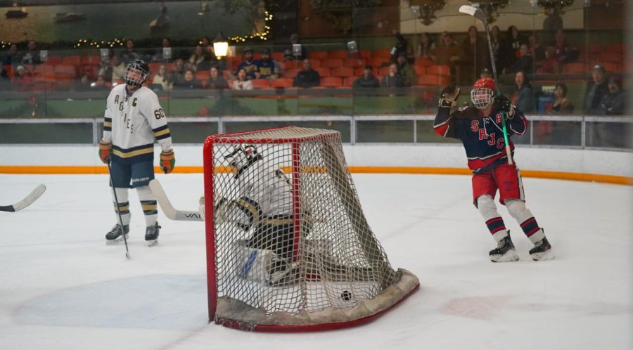 SRJC Polar Bears forward Toby Petrus completes another hat trick against the UC Davis Aggies Jan. 27 at Snoopys Home Ice in Santa Rosa. 