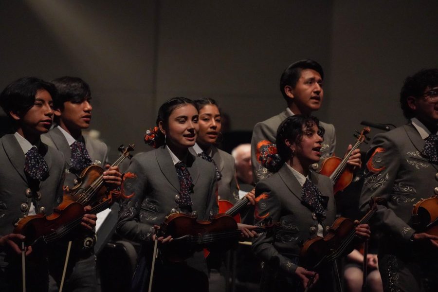 Mariachi Cantares de Mi Tierra and the SRJC Orchestra perform a variety of music by Mexican composers in front of a sold out audience at the ¡Viva La Música! concert in Burbank Auditorium March 17, 2023.