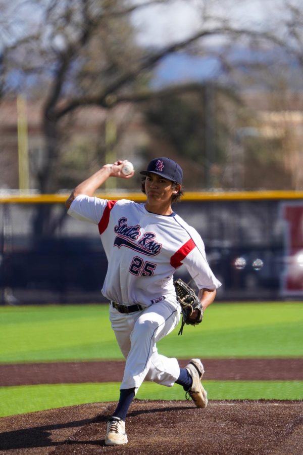 Bear Cubs pitcher Hekili Robello provides his team with a solid seven-inning outing against Consumnes River College on Tuesday, March 7, 2023 in Santa Rosa.