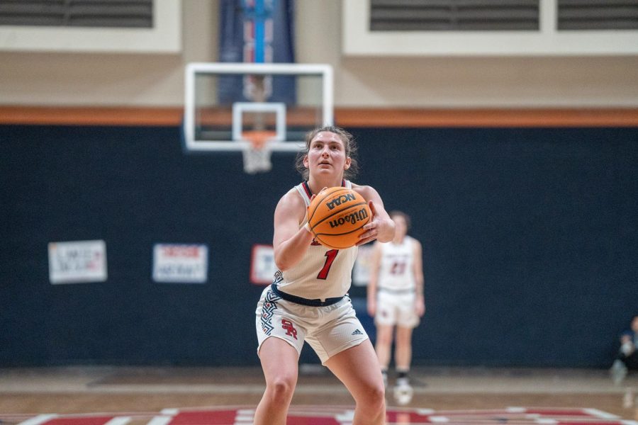 Guard Ciarah Michalik attempts a foul shot from the free-throw line during the fourth quarter of the game against Laney College Saturday March 4 in Santa Rosa. 