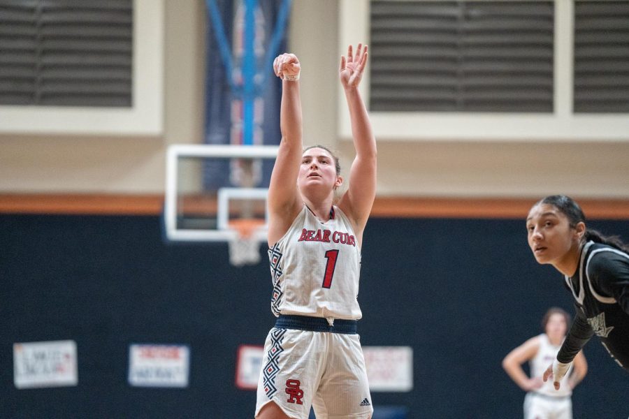 Guard Ciarah Michalik makes a foul shot from the free-throw line during the fourth quarter of the game against Laney College Saturday March 4 in Santa Rosa. 