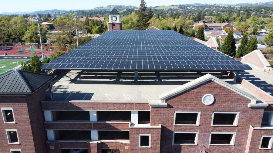 Solar panels on the Zumwalt Parking Garage have contributed to the most significant reduction in SRJC’s carbon emissions over the past several years.
